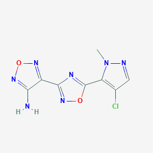 4-[5-(4-Chloro-1-methyl-1H-pyrazol-5-yl)-1,2,4-oxadiazol-3-yl]-1,2,5-oxadiazol-3-amine