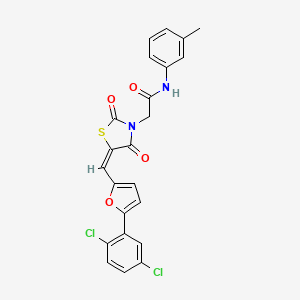 molecular formula C23H16Cl2N2O4S B11078620 2-[(5E)-5-{[5-(2,5-dichlorophenyl)furan-2-yl]methylidene}-2,4-dioxo-1,3-thiazolidin-3-yl]-N-(3-methylphenyl)acetamide 