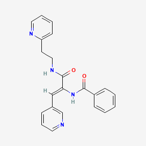 molecular formula C22H20N4O2 B11078630 N-[(1Z)-3-oxo-1-(pyridin-3-yl)-3-{[2-(pyridin-2-yl)ethyl]amino}prop-1-en-2-yl]benzamide 