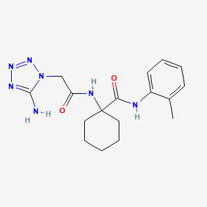 molecular formula C17H23N7O2 B11078641 1-{[(5-amino-1H-tetrazol-1-yl)acetyl]amino}-N-(2-methylphenyl)cyclohexanecarboxamide 