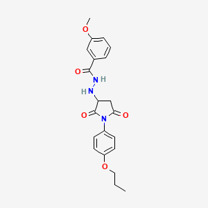 N'-[2,5-dioxo-1-(4-propoxyphenyl)pyrrolidin-3-yl]-3-methoxybenzohydrazide