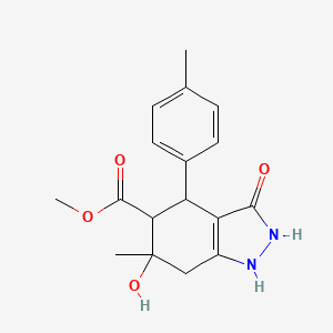 methyl 3,6-dihydroxy-6-methyl-4-(4-methylphenyl)-4,5,6,7-tetrahydro-1H-indazole-5-carboxylate