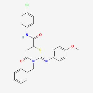 (2E)-3-benzyl-N-(4-chlorophenyl)-2-[(4-methoxyphenyl)imino]-4-oxo-1,3-thiazinane-6-carboxamide