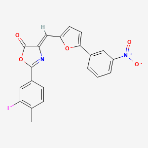 molecular formula C21H13IN2O5 B11078694 (4Z)-2-(3-iodo-4-methylphenyl)-4-{[5-(3-nitrophenyl)furan-2-yl]methylidene}-1,3-oxazol-5(4H)-one 