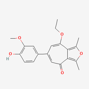 molecular formula C20H20O5 B11078706 8-ethoxy-6-(4-hydroxy-3-methoxyphenyl)-1,3-dimethyl-4H-cyclohepta[c]furan-4-one 