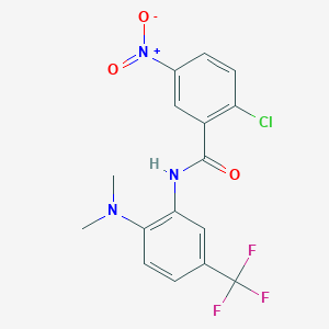 molecular formula C16H13ClF3N3O3 B11078714 2-chloro-N-[2-(dimethylamino)-5-(trifluoromethyl)phenyl]-5-nitrobenzamide 