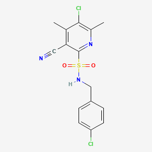 5-chloro-N-(4-chlorobenzyl)-3-cyano-4,6-dimethylpyridine-2-sulfonamide