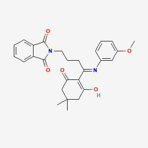 2-{4-(4,4-dimethyl-2,6-dioxocyclohexylidene)-4-[(3-methoxyphenyl)amino]butyl}-1H-isoindole-1,3(2H)-dione