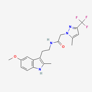 N-[2-(5-methoxy-2-methyl-1H-indol-3-yl)ethyl]-2-[5-methyl-3-(trifluoromethyl)-1H-pyrazol-1-yl]acetamide