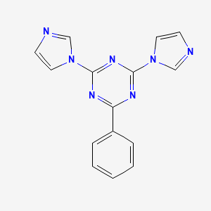 molecular formula C15H11N7 B11078751 2,4-di(1H-imidazol-1-yl)-6-phenyl-1,3,5-triazine 