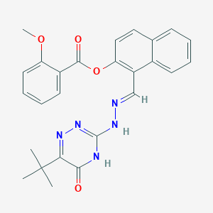 1-{(E)-[2-(6-tert-butyl-5-hydroxy-1,2,4-triazin-3-yl)hydrazinylidene]methyl}naphthalen-2-yl 2-methoxybenzoate