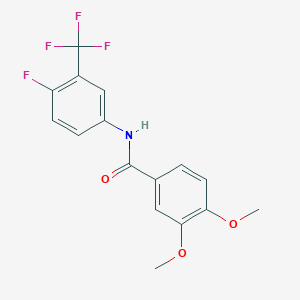 molecular formula C16H13F4NO3 B11078767 N-[4-fluoro-3-(trifluoromethyl)phenyl]-3,4-dimethoxybenzamide 