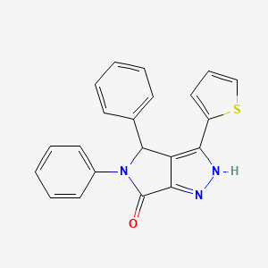 molecular formula C21H15N3OS B11078770 1H-Pyrrolo[3,4-c]pyrazol-6-one, 4,5-diphenyl-3-thiophen-2-yl-4,5-dihydro- 