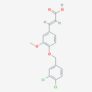 molecular formula C17H14Cl2O4 B11078776 (2E)-3-{4-[(3,4-dichlorobenzyl)oxy]-3-methoxyphenyl}prop-2-enoic acid 