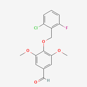 molecular formula C16H14ClFO4 B11078810 4-[(2-Chloro-6-fluorobenzyl)oxy]-3,5-dimethoxybenzaldehyde 