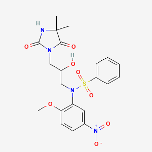 N-[3-(4,4-dimethyl-2,5-dioxoimidazolidin-1-yl)-2-hydroxypropyl]-N-(2-methoxy-5-nitrophenyl)benzenesulfonamide