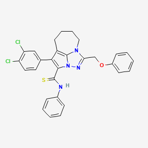 4-(3,4-dichlorophenyl)-1-(phenoxymethyl)-N-phenyl-5,6,7,8-tetrahydro-2,2a,8a-triazacyclopenta[cd]azulene-3-carbothioamide