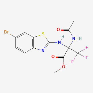 2-Acetylamino-2-(6-bromo-benzothiazol-2-ylamino)-3,3,3-trifluoro-propionic acid methyl ester