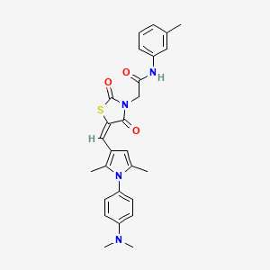 2-[(5E)-5-({1-[4-(dimethylamino)phenyl]-2,5-dimethyl-1H-pyrrol-3-yl}methylidene)-2,4-dioxo-1,3-thiazolidin-3-yl]-N-(3-methylphenyl)acetamide