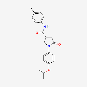 molecular formula C21H24N2O3 B11078866 N-(4-methylphenyl)-5-oxo-1-[4-(propan-2-yloxy)phenyl]pyrrolidine-3-carboxamide 