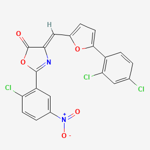 (4Z)-2-(2-chloro-5-nitrophenyl)-4-{[5-(2,4-dichlorophenyl)furan-2-yl]methylidene}-1,3-oxazol-5(4H)-one