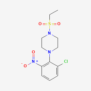 molecular formula C12H16ClN3O4S B11078909 1-(2-Chloro-6-nitrophenyl)-4-(ethylsulfonyl)piperazine 