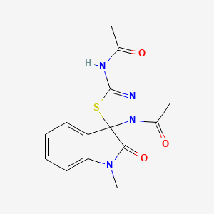 N-(3'-acetyl-1-methyl-2-oxo-1,2-dihydro-3'H-spiro[indole-3,2'-[1,3,4]thiadiazol]-5'-yl)acetamide