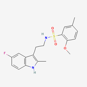 molecular formula C19H21FN2O3S B11078939 N-[2-(5-fluoro-2-methyl-1H-indol-3-yl)ethyl]-2-methoxy-5-methylbenzenesulfonamide 