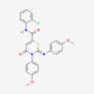 (2Z)-N-(2-chlorophenyl)-3-(4-methoxyphenyl)-2-[(4-methoxyphenyl)imino]-4-oxo-3,4-dihydro-2H-1,3-thiazine-6-carboxamide