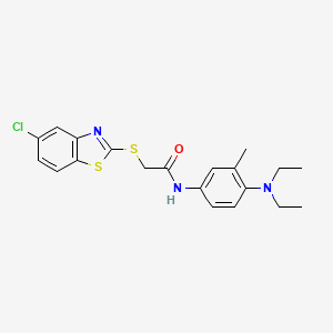 2-[(5-chloro-1,3-benzothiazol-2-yl)sulfanyl]-N-[4-(diethylamino)-3-methylphenyl]acetamide