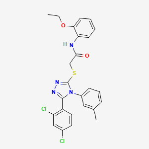 molecular formula C25H22Cl2N4O2S B11078968 2-{[5-(2,4-dichlorophenyl)-4-(3-methylphenyl)-4H-1,2,4-triazol-3-yl]sulfanyl}-N-(2-ethoxyphenyl)acetamide 