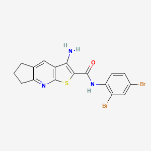 molecular formula C17H13Br2N3OS B11078981 3-amino-N-(2,4-dibromophenyl)-6,7-dihydro-5H-cyclopenta[b]thieno[3,2-e]pyridine-2-carboxamide 