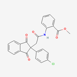 methyl 2-({[2-(4-chlorophenyl)-1,3-dioxo-2,3-dihydro-1H-inden-2-yl]acetyl}amino)benzoate