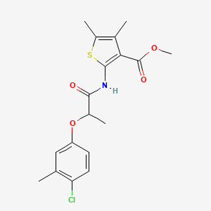 molecular formula C18H20ClNO4S B11079041 Methyl 2-{[2-(4-chloro-3-methylphenoxy)propanoyl]amino}-4,5-dimethylthiophene-3-carboxylate 