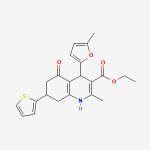 Ethyl 2-methyl-4-(5-methylfuran-2-yl)-5-oxo-7-(thiophen-2-yl)-1,4,5,6,7,8-hexahydroquinoline-3-carboxylate