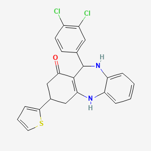 11-(3,4-dichlorophenyl)-3-(thiophen-2-yl)-2,3,4,5,10,11-hexahydro-1H-dibenzo[b,e][1,4]diazepin-1-one