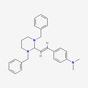 molecular formula C28H33N3 B11079062 4-[(E)-2-(1,3-dibenzylhexahydropyrimidin-2-yl)ethenyl]-N,N-dimethylaniline 