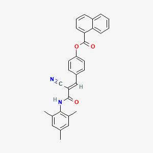 4-{(1E)-2-cyano-3-oxo-3-[(2,4,6-trimethylphenyl)amino]prop-1-en-1-yl}phenyl naphthalene-1-carboxylate