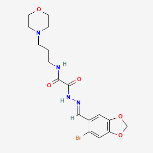 molecular formula C17H21BrN4O5 B11079095 1-{N'-[(E)-(6-Bromo-2H-13-benzodioxol-5-YL)methylidene]hydrazinecarbonyl}-N-[3-(morpholin-4-YL)propyl]formamide 