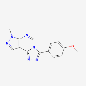 molecular formula C14H12N6O B11079114 3-(4-methoxyphenyl)-7-methyl-7H-pyrazolo[4,3-e][1,2,4]triazolo[4,3-c]pyrimidine 