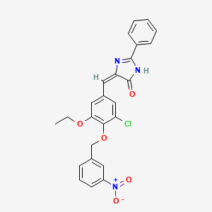 (5E)-5-{3-chloro-5-ethoxy-4-[(3-nitrobenzyl)oxy]benzylidene}-2-phenyl-3,5-dihydro-4H-imidazol-4-one