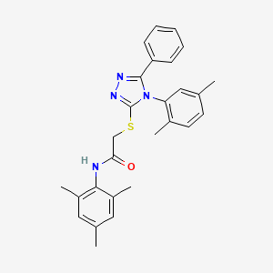 2-((4-(2,5-Dimethylphenyl)-5-phenyl-4H-1,2,4-triazol-3-yl)thio)-N-mesitylacetamide