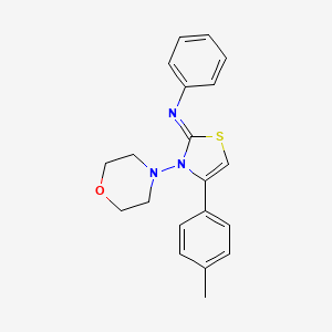 molecular formula C20H21N3OS B11079166 N-[4-(4-Methylphenyl)-3-morpholino-1,3-thiazol-2(3H)-yliden]-N-phenylamine 