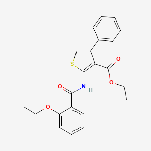 molecular formula C22H21NO4S B11079189 Ethyl 2-{[(2-ethoxyphenyl)carbonyl]amino}-4-phenylthiophene-3-carboxylate 