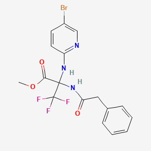 molecular formula C17H15BrF3N3O3 B11079200 methyl 2-[(5-bromopyridin-2-yl)amino]-3,3,3-trifluoro-N-(phenylacetyl)alaninate 