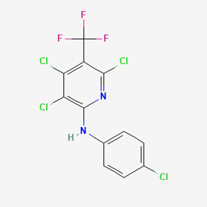 molecular formula C12H5Cl4F3N2 B11079202 3,4,6-trichloro-N-(4-chlorophenyl)-5-(trifluoromethyl)pyridin-2-amine 