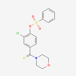 2-Chloro-4-(morpholin-4-ylcarbonothioyl)phenyl benzenesulfonate