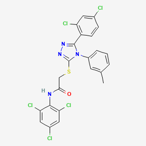 2-{[5-(2,4-dichlorophenyl)-4-(3-methylphenyl)-4H-1,2,4-triazol-3-yl]sulfanyl}-N-(2,4,6-trichlorophenyl)acetamide