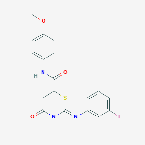 (2Z)-2-[(3-fluorophenyl)imino]-N-(4-methoxyphenyl)-3-methyl-4-oxo-1,3-thiazinane-6-carboxamide