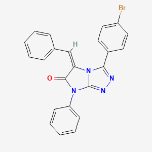 molecular formula C23H15BrN4O B11079308 (5E)-5-benzylidene-3-(4-bromophenyl)-7-phenyl-5H-imidazo[2,1-c][1,2,4]triazol-6(7H)-one 